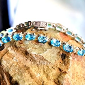 Blue Topaz Tennis Bracelet